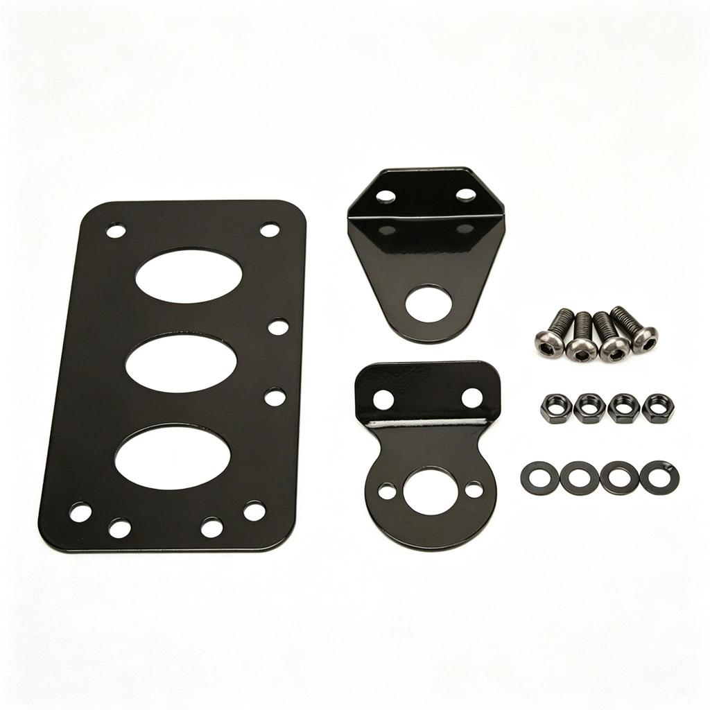 Motorcycle License Plate Holder Bracket Black Metal Retro Tail Light Mount