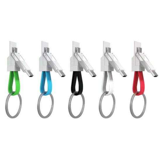 3-in-1 Kette Micro USB Magnetisch Schlüssel Typ-C Daten Ladekabel