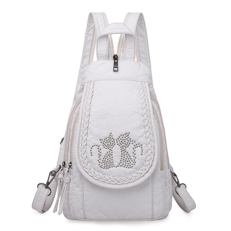 Mochila pequena multifuncional bolsa de peito bolsa de ombro PU mochila macia mochila feminina fashion