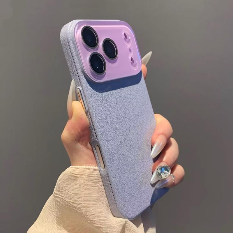 Fashion Lychee Leather Texture Silicone Case for iPhone 17 Air 16 15 14 Plus 13 12 Pro Max Glass Camera Lens Protect Matte Cover