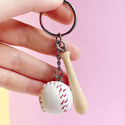 Baseball Sleutelhanger Mini Houten Knots Bal Sleutelhanger Sleutelhangers Sportbal Sleutelring