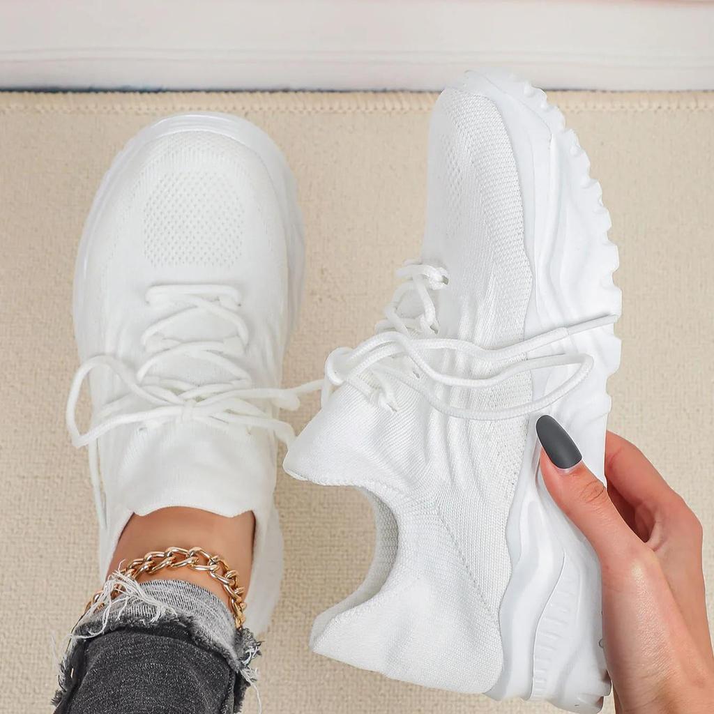 Fashion Chunky Shoes Platform Sneakers for Women Knitted Men's Casual Sports Shoes Breathable Trainers Elastic Slip-on Shoes