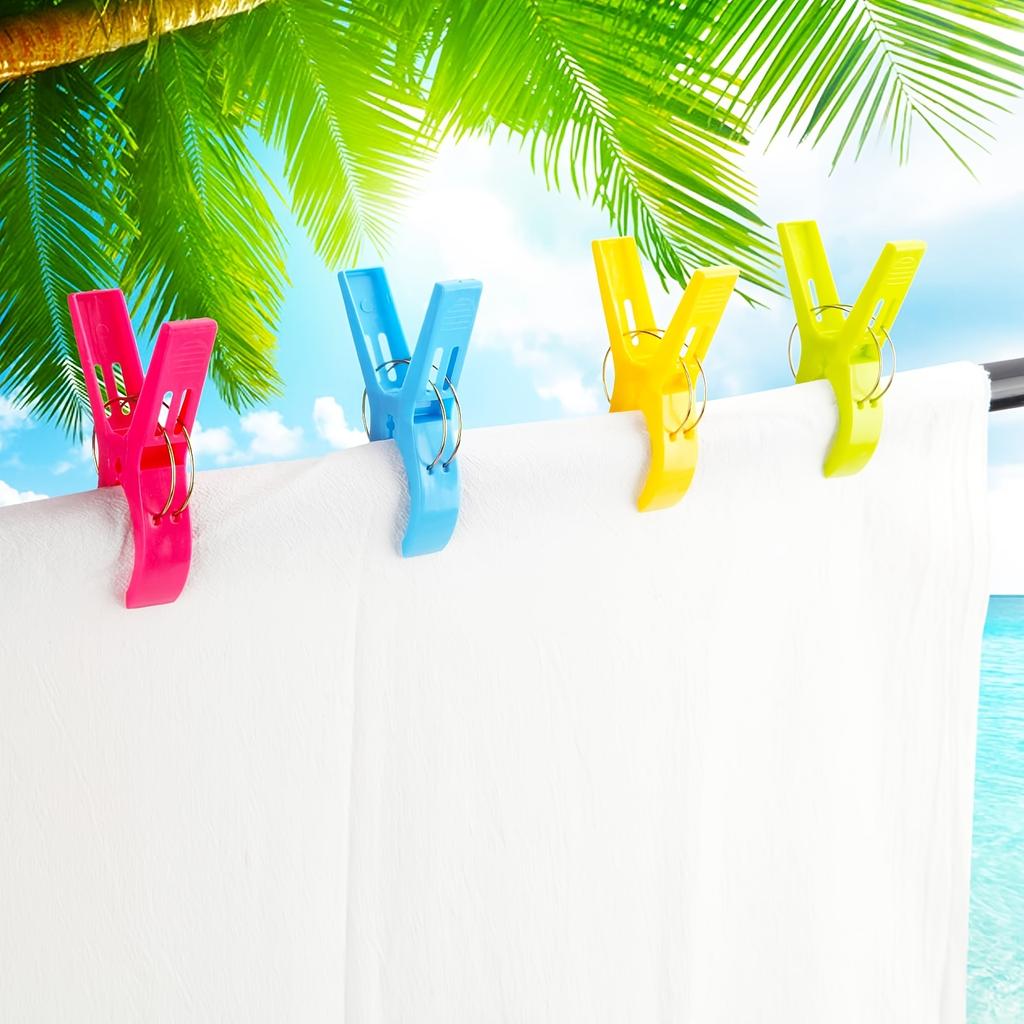 10PCS Heavy Duty Beach Towel Clips - Strong Spring Clothespins For Chairs, Towels, Snacks, Cruise & Outdoor Use - View #7