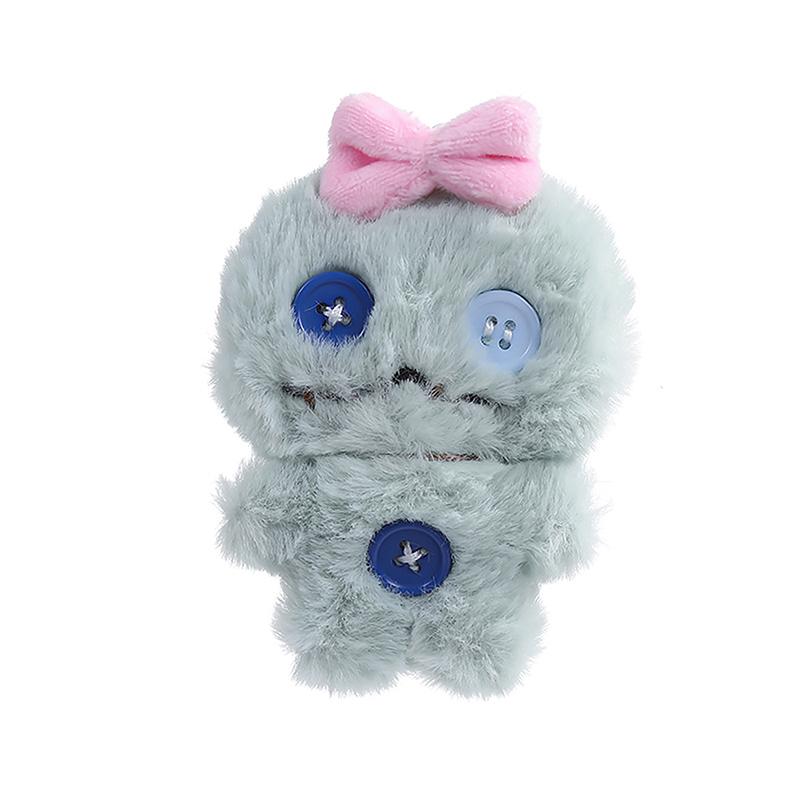 

1PC Cartoon Plush Bow Doll Keychain Cute Sweet Bag Pendant with Buttons DIY Gift Hanging Ornament