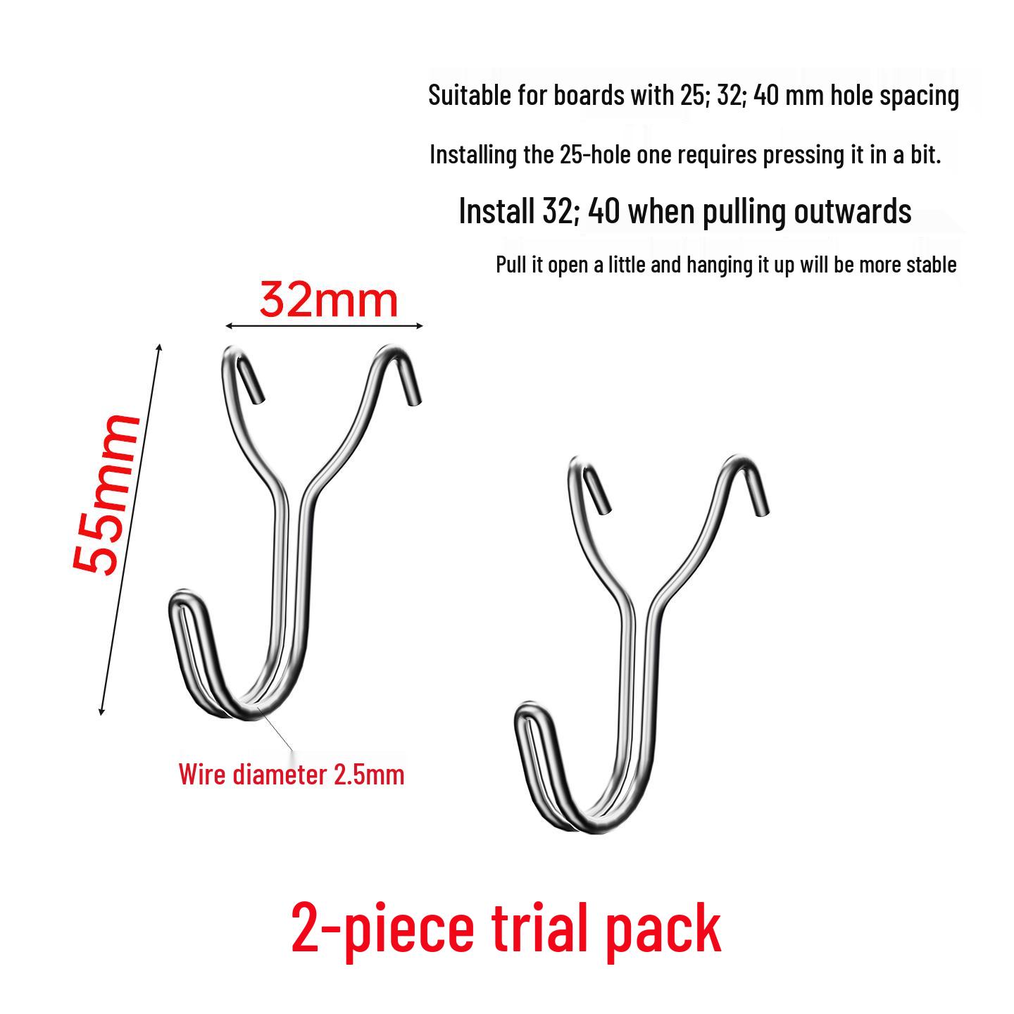 

Stainless Steel Pegboard Hooks for Supermarket Shelves and Perforated Walls