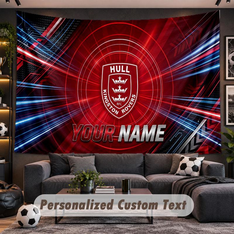 Wall Hanging Tapestry Custom NameHull KR Pattern Personalized Printed Fabric Wall Decor