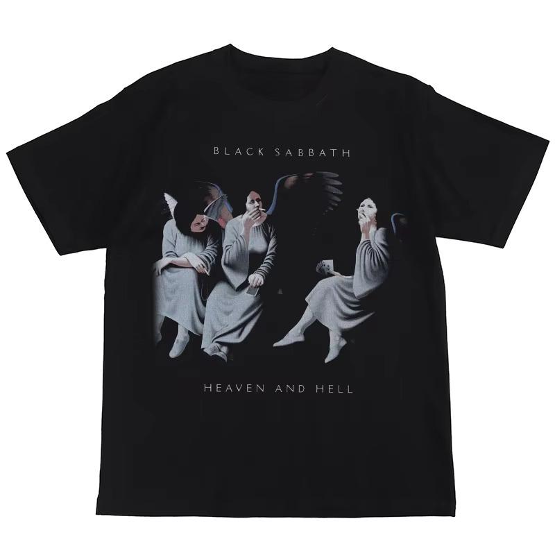 

Лето Новая Рок-группа Black Sabbath Прямое Распыление Американский Уличный Хип-Хоп Ретро Футболка с Коротким Рукавом Уличный Хип-Хоп Большого Размера S