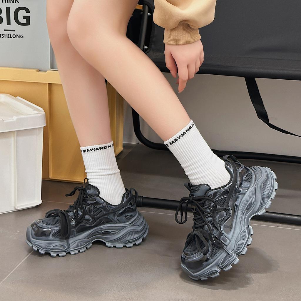 Sneakers for Women  Autumn  Retro Polished Colored Old Casual Shoes Thick Sole Women's Shoes Hot Daddy Shoes