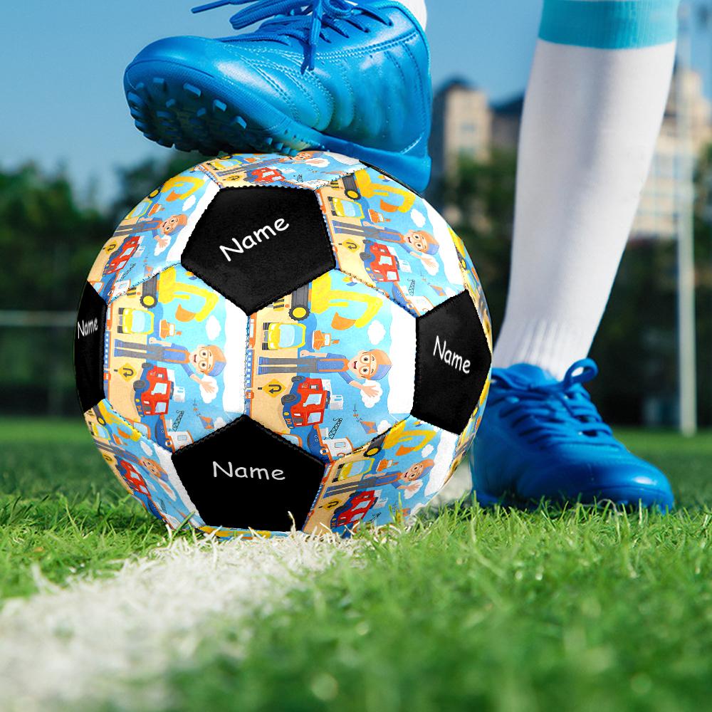 Custom Name Blippi Theme Size 5 Soccer Ball, Suitable for Both Indoor and Outdoor Matches, a Gift Suitable for Everyone.