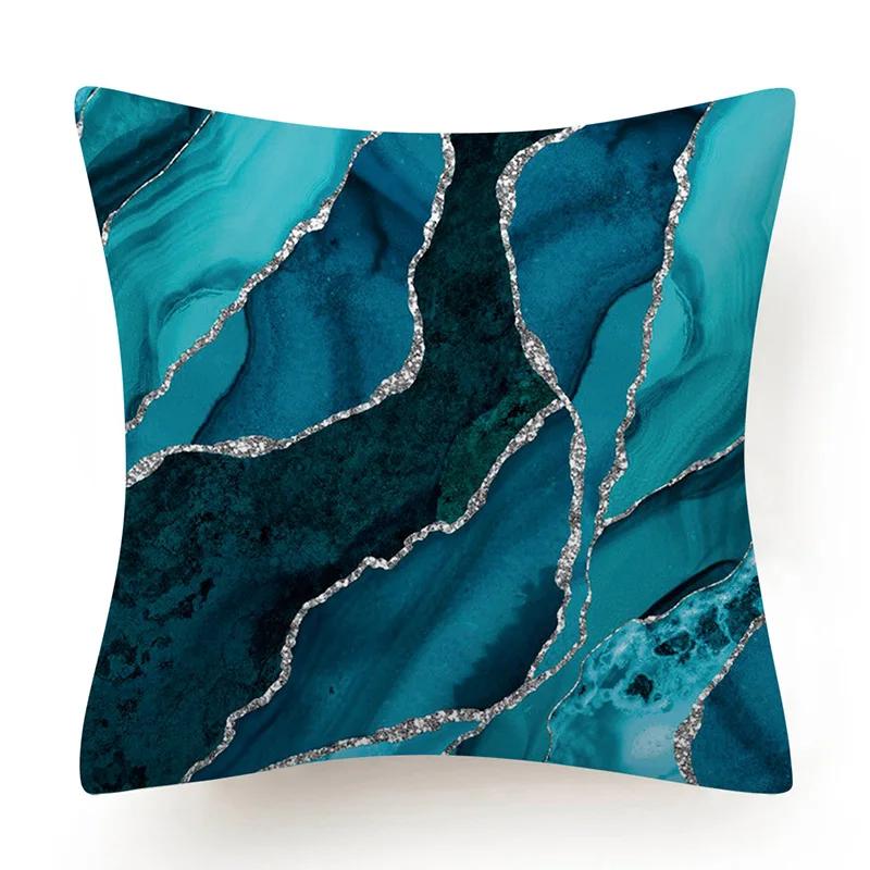 New Blue Green Geometry Print Cushion Cover Modern Nordic Simple Decorative Pillow Cover Livingroom Sofa Couch Throw Pillow
