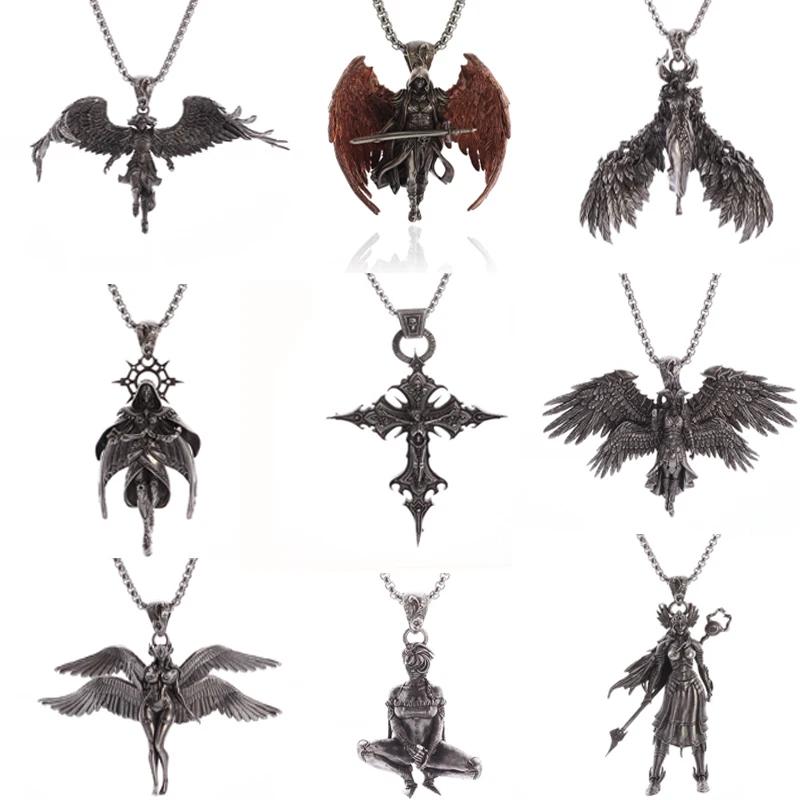 Colier Cruce Dante Purgatoriu Vintage Gotic Isus Suferință Bijuterii Religioase Creștine pentru Bărbați și Femei