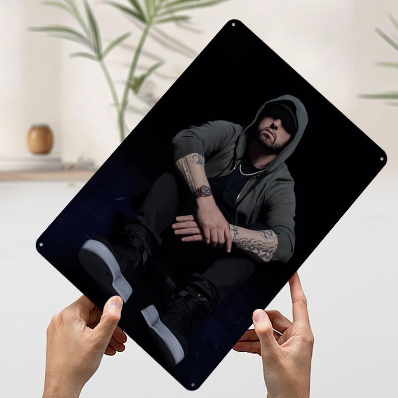 

Eminem Hip Hop 8 Miles Metal Poster Customized Wall Art Retro Vintage Tinplate Signs for Gamer Decoration Room Home Decor Items 7.9x11.8In(20x30cm)