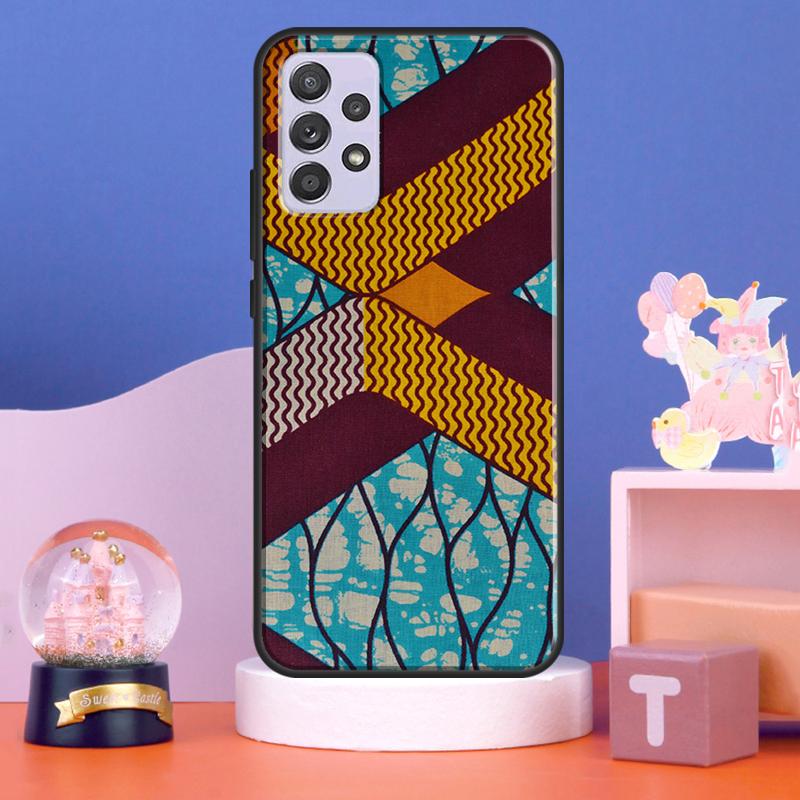 African Wax Fabric Case For Samsung Galaxy A15 A35 A55 A56 A06 A16 A26 A36 A32 A52 A13 A33 A53 A14 A34 A54 A17