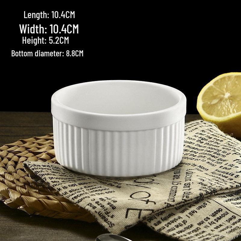 Pure White Ceramic Ramekin for Pudding, Baking, Desserts, and Ice Cream