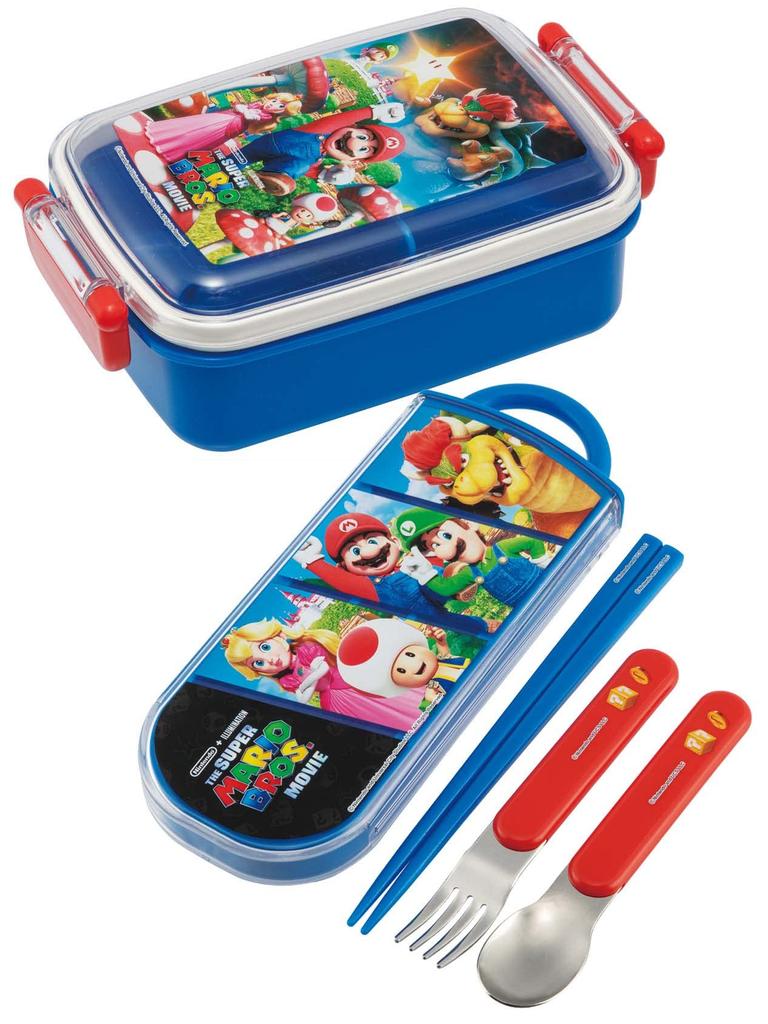 Skater Bento Box 450ml Super Mario Movie Antibacterial Bento Box Made in Japan with Fluffy Dome Lid Children's RBF3ANAG-A