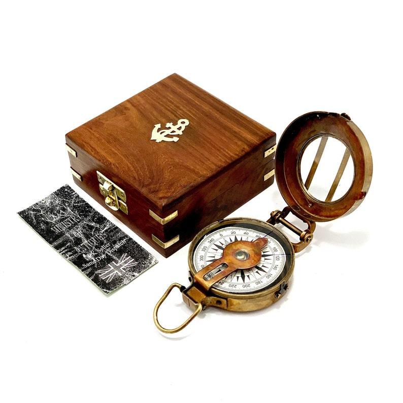 Soldiers Military Thumb Compass Vintage Brass WW2 1940 Navigation World War II Design Military Compass