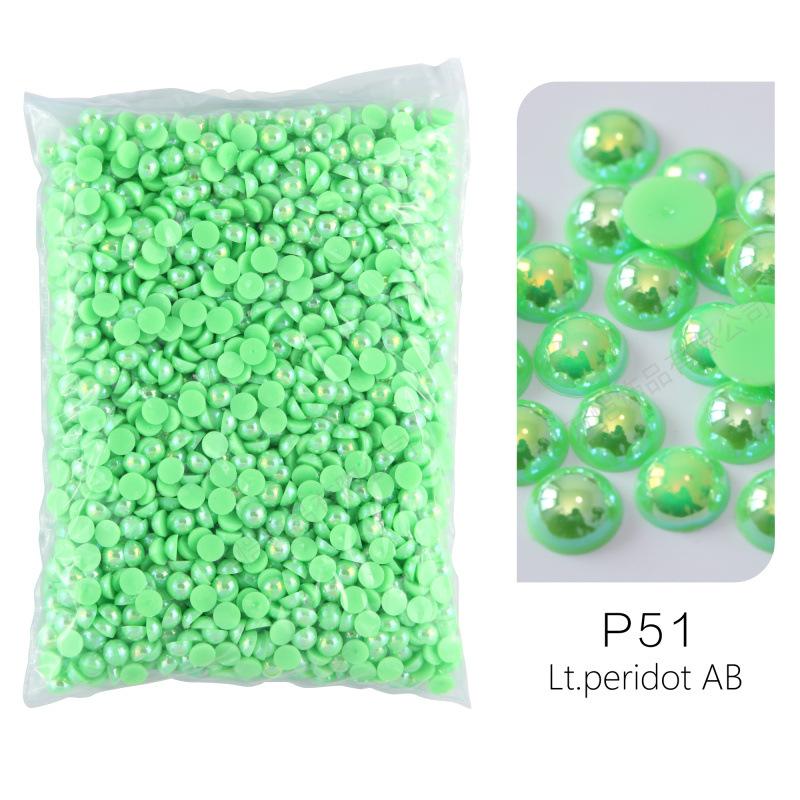 ABS Imitationsperle, Flachboden Halbrund Handyhülle Zubehör DIY Nagelkunst Perlen Schmuck Harzzubehör