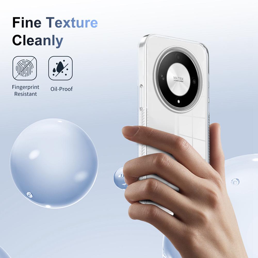 KEYSION Transparent Case for HONOR X9b 5G X9A 5G TPU+PC Anti-slip HD Clear Shockproof Phone Cover for Huawei Magic 5 6 Lite 5G