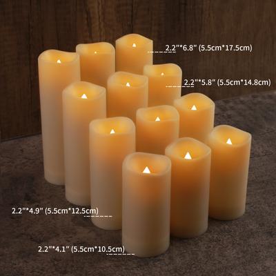 12/24 Stück Packung Flammenlose LED-Kerzen mit Fernbedienungen und Timern Outdoor Indoor Wasserdicht Batteriebetrieben für Zuhause/Hochzeit