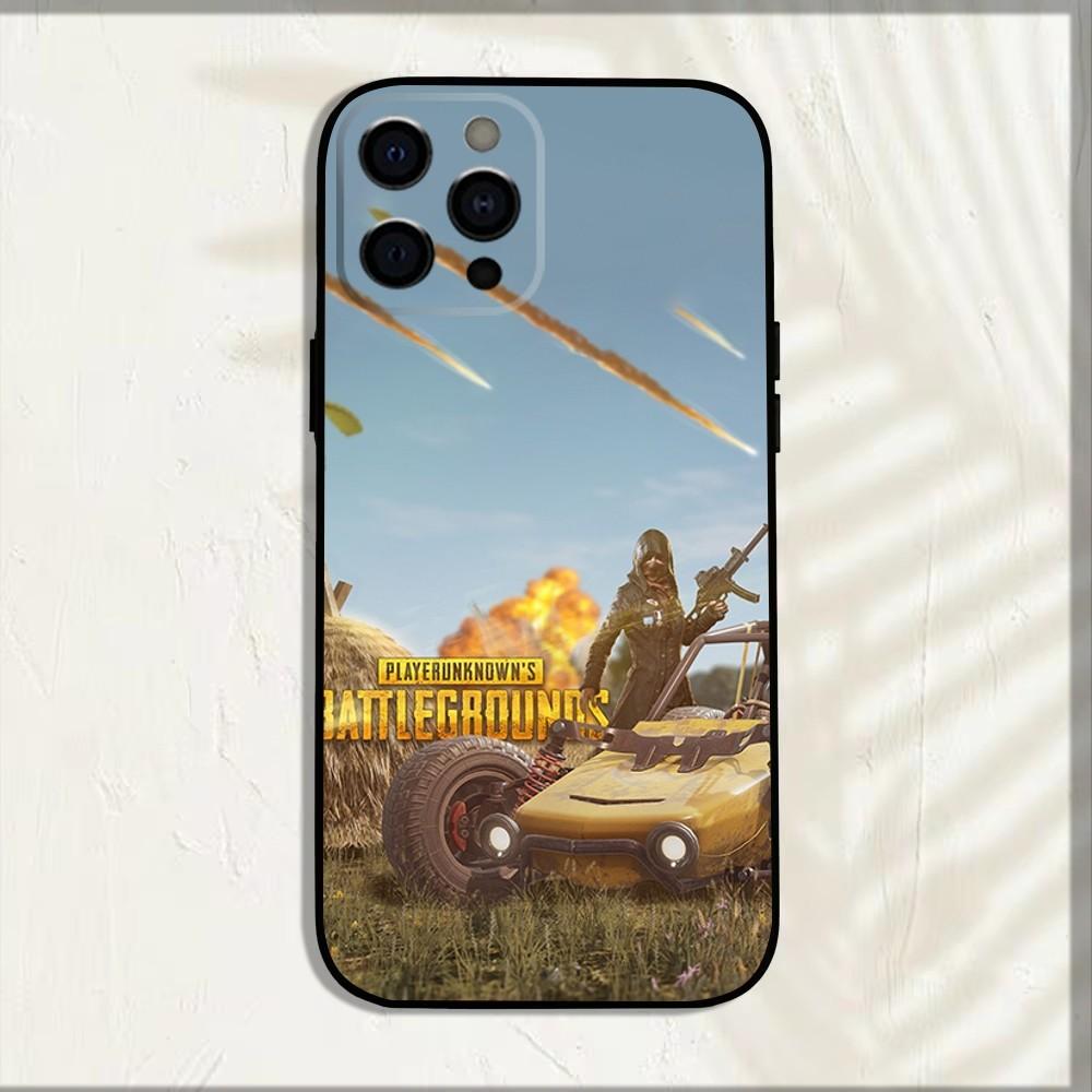 Game P-PUBG Phone Case For iPhone 16,15,14,13,12,11,Pro,X,XS,Max,XR,Plus,Mini Soft Black Cover