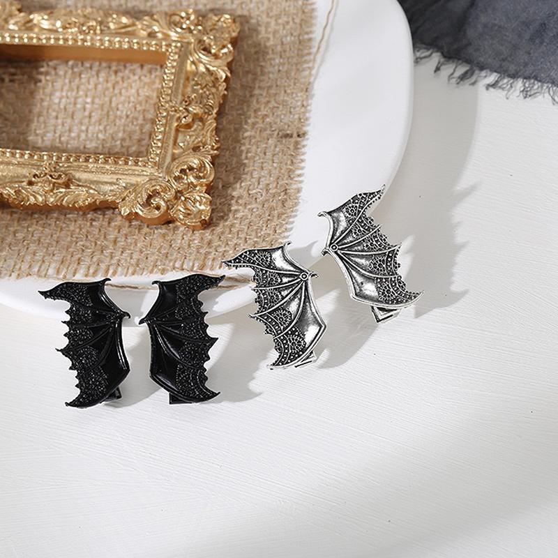2 Pcs Fashion Funny Multi Colored Bat Wing Barrettes Hair Clips For Women Girls Party Hair Accessories