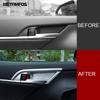 For Toyota Camry 2018-   Carbon Fiber Interior Door Handle Bowl Cover Trim Sticker Bezel Accessories Car Styling
