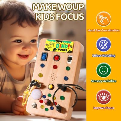Lavagna sensoriale LED Montessori per bambini, interruttore di simulazione, pannello di alimentazione, pulsante luminoso, intelligenza, giocattoli per l'educazione precoce