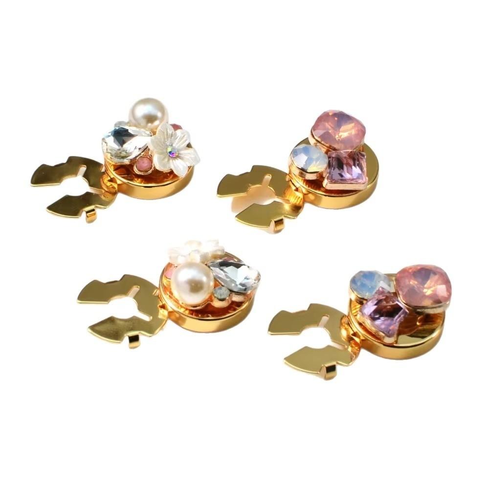 1 ΤΕΜ. DIY Αξεσουάρ Καλύμματα Κουμπιών Καλύμματα Μανικετών Κουμπιών με Πέρλες και Λουλούδια για Πουκάμισο, Σμόκιν Αξεσουάρ