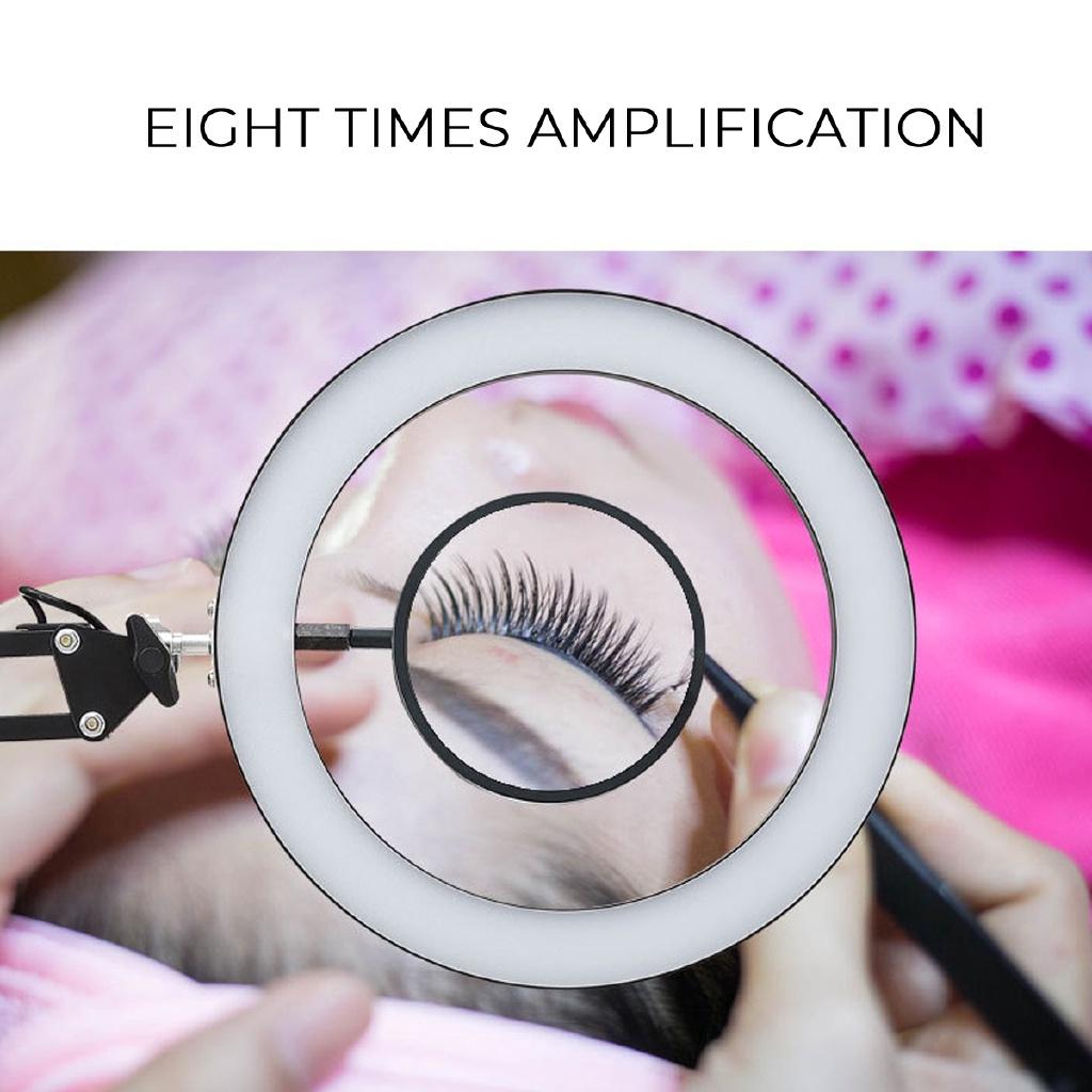 25w 8X 3 Color Adjustable Light LED Magnifying Floor Stand Lamp Magnifier Glass Rotated Len Facial Beauty Salon Nail Tattoo
