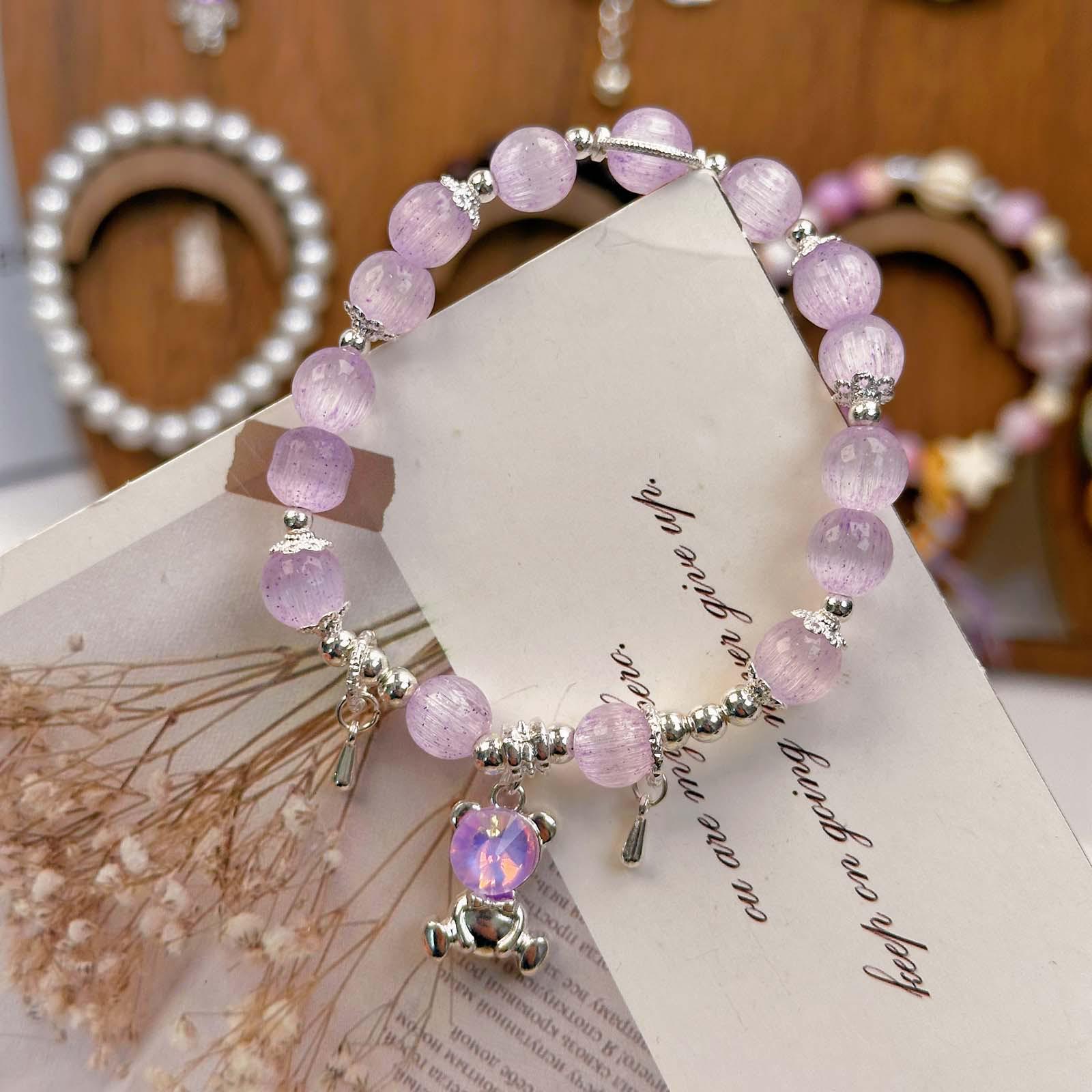 Colorful Frosted Cartoon Horse Beaded Bracelet for Students