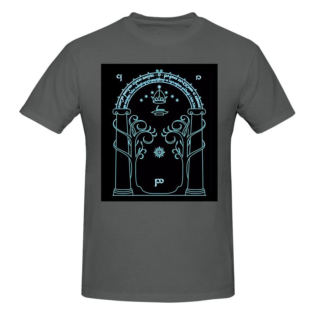 Gate To Moria Light Blue Vintage Tshirt Artistic And Minimalist Bright Colors Tees