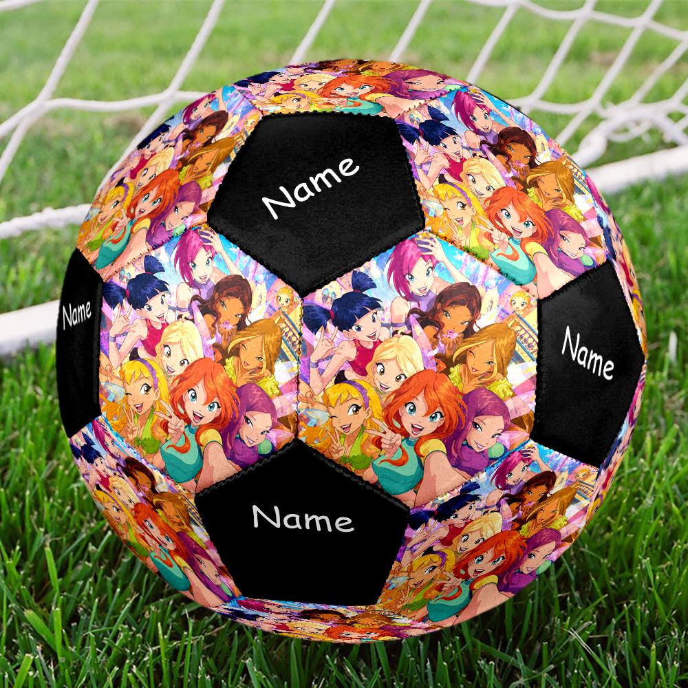 Custom Name Winx Club Theme Size 5 Soccer Ball, Suitable for Both Indoor and Outdoor Matches, a Gift Suitable for Everyone.
