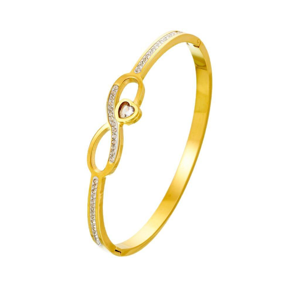 2026 European and American Fashion Versatile 8-character Peach Heart Bracelet, High-end Sense, Elegant Light Luxury Jewelry Ins Style Niche