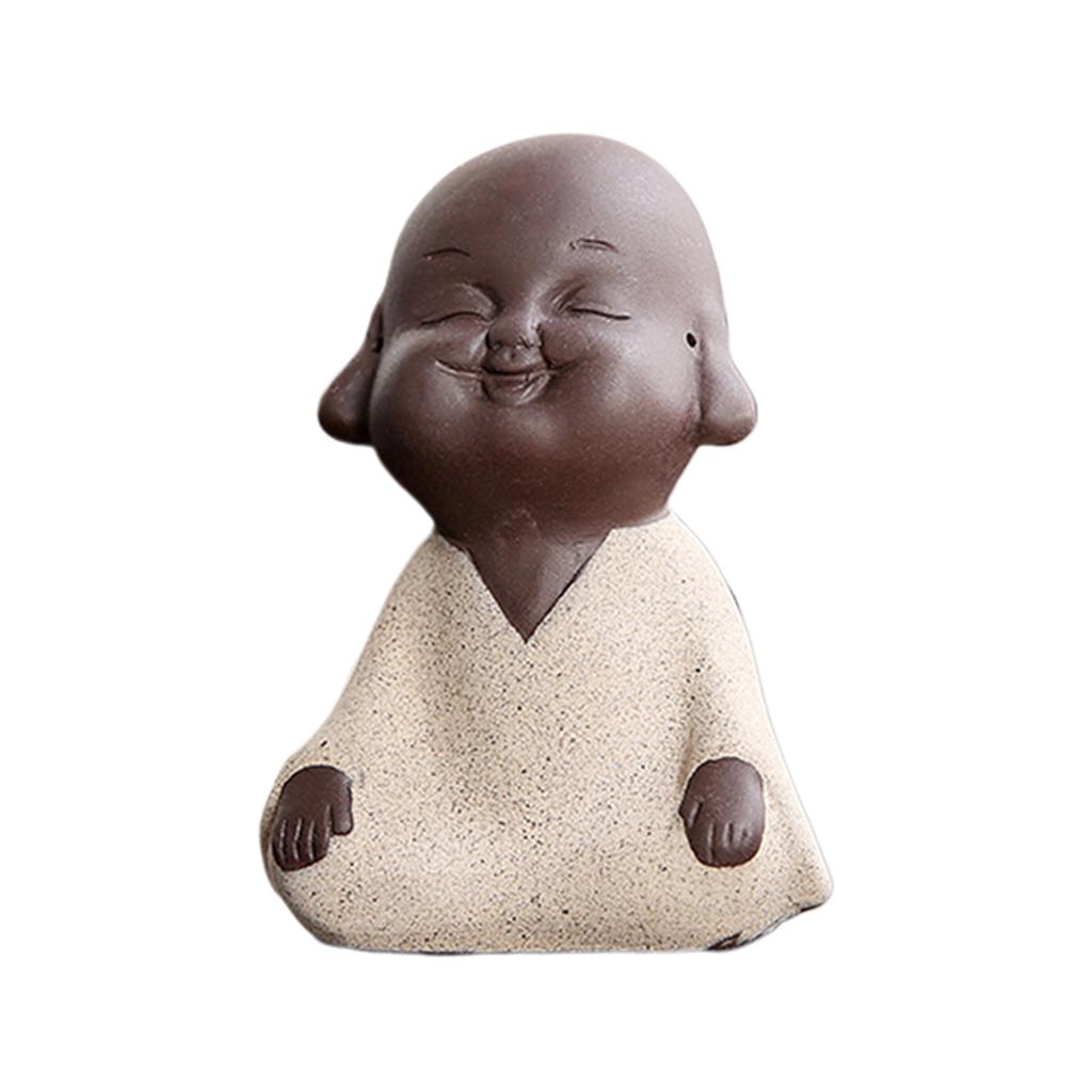 Monk Baby Buddha Figurine Ceramic Statue Home Office Table Desk Decor ~F