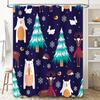 Animal Winter Wonderland Shower Curtain 3D Printed Fabric Bath Decorations for Home Decorators