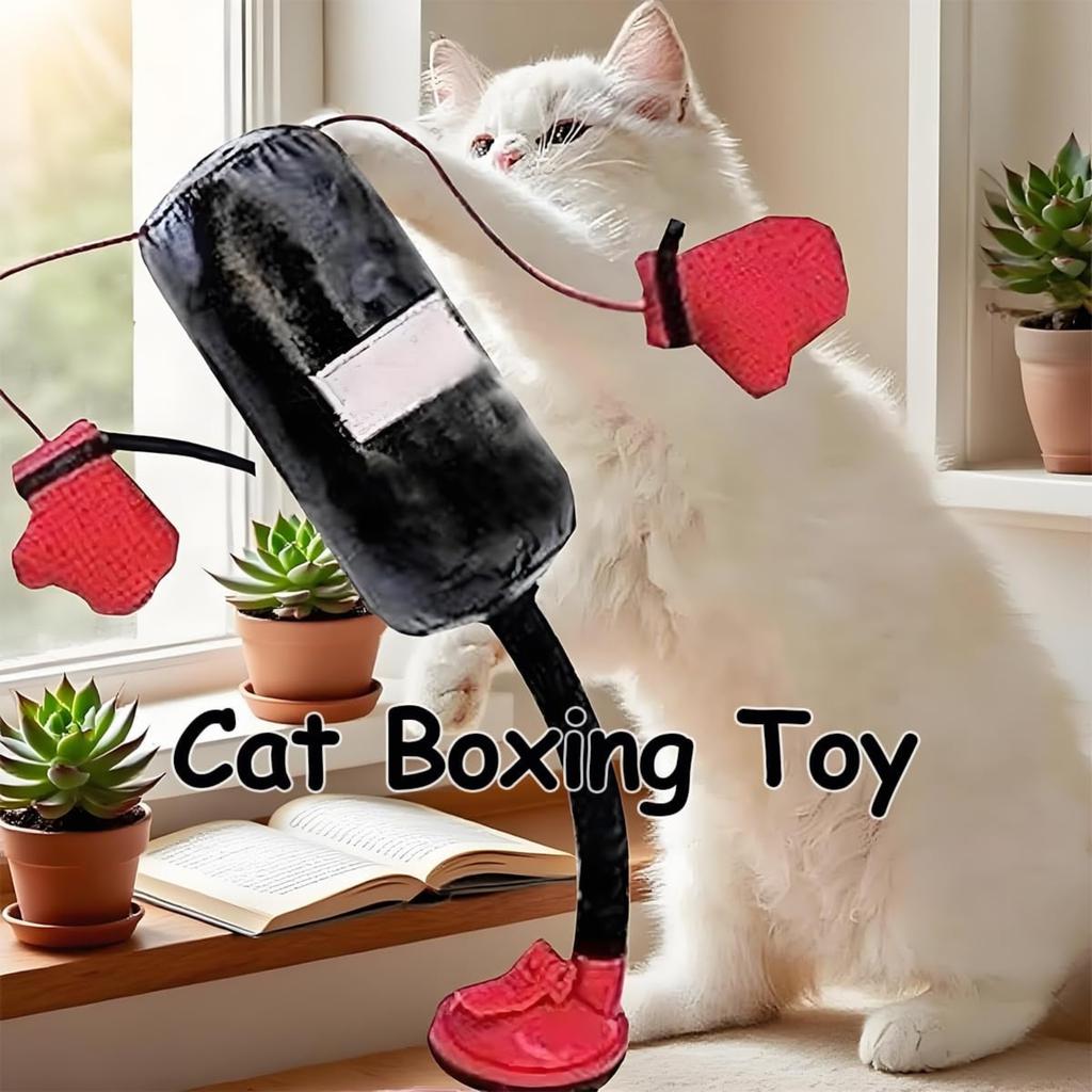 Giocattolo da Boxe Interattivo per Gatti Sacco da Pugilato per Gatti Palestrina Autoportante per Gattini Sollievo dallo Stress Giocattolo per Gatti Resistente Allenatore per Graffi