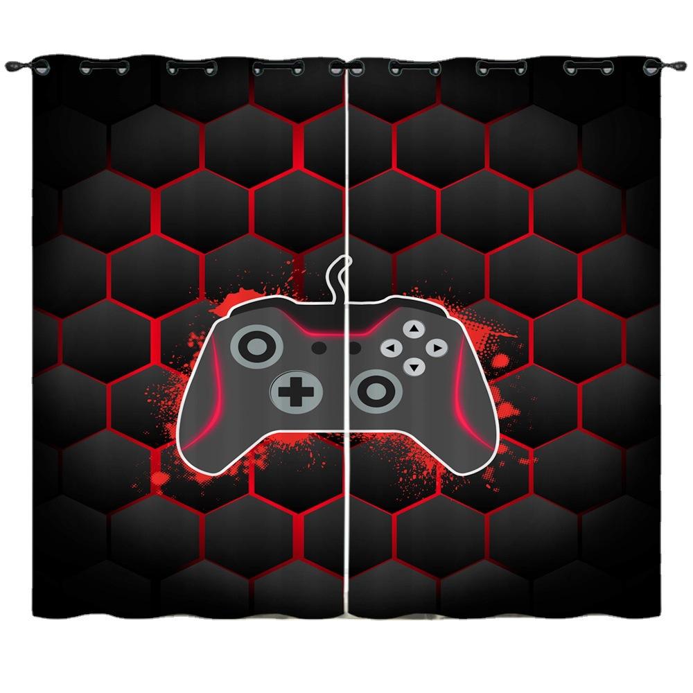 Curtain Gamepad 3D Digital Printing Blackout Curtain Punching