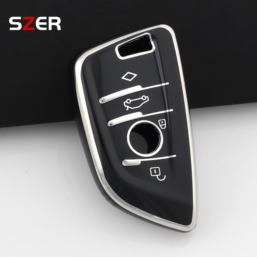 Fashion Tpu Car Key Case For Bmw X1 X3 X5 X6 X7 1 3 5 6 7 Series G20 G30 G11 F15 F16 G01 G02 F48 Protected Shell Fob Keychain