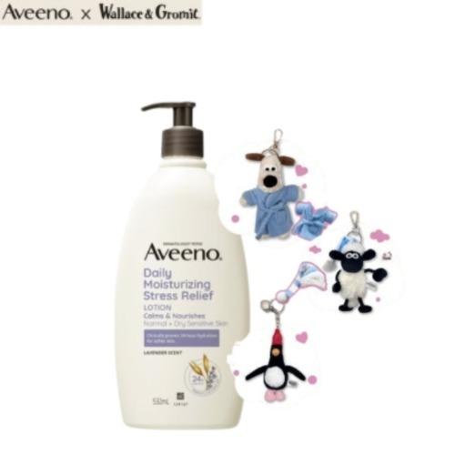 AVEENO Stress Relief Body Lotion 532ml + Wallace&Gromit Random Keychain Set 2items