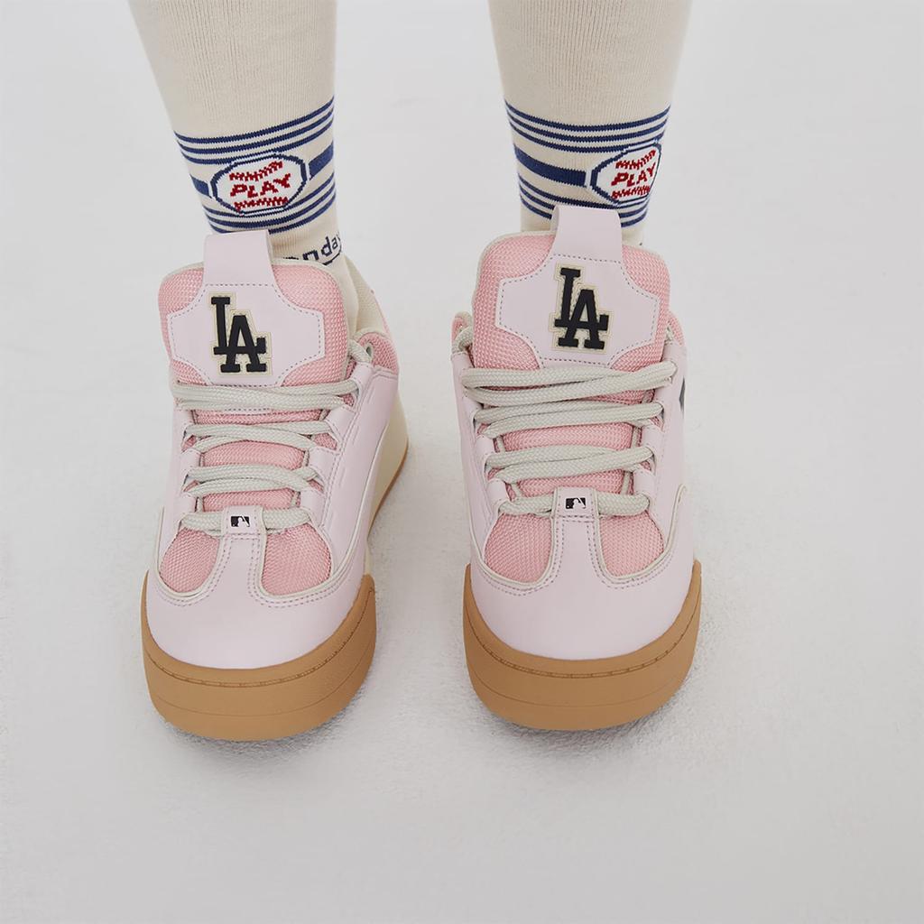 MLB Chunky Wide Low top Skateboard Shoes Unisex Pink 3ASXCCW3N-07PKS