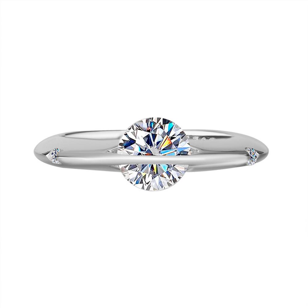 1Carat Moissanite Solitaire Engagement Ring for Women   CopperSpinning Planet Design Ring Wedding Bands Jewelry Gift