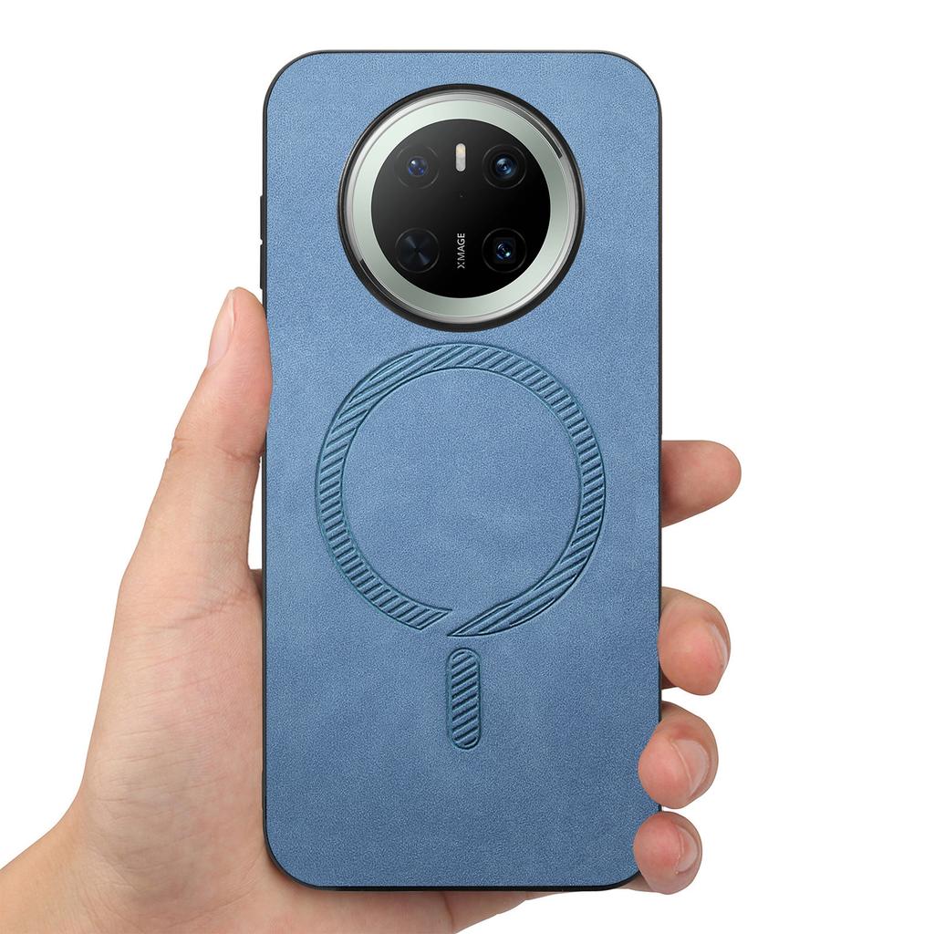 For Huawei Mate 70 Leather Back Case Compatible with MagSafe Skin-touch Phone Cover