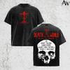 Vintage Wash Skull Cross Tee, Unisex Oversized Gothic Streetwear T‑Shirt