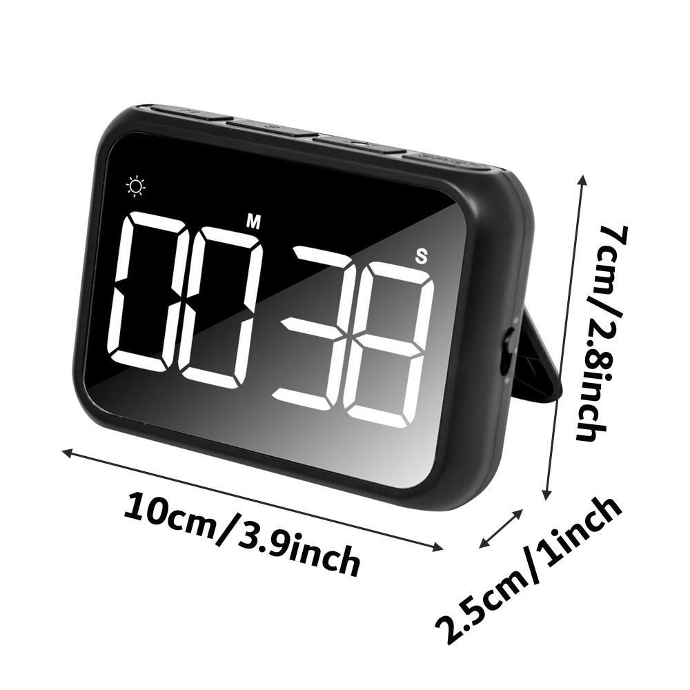 Digital LCD Kitchen Timer with On/off Switch, Mute and Loud Alarm, 24-hour Clock, Children, Teachers, Kitchen