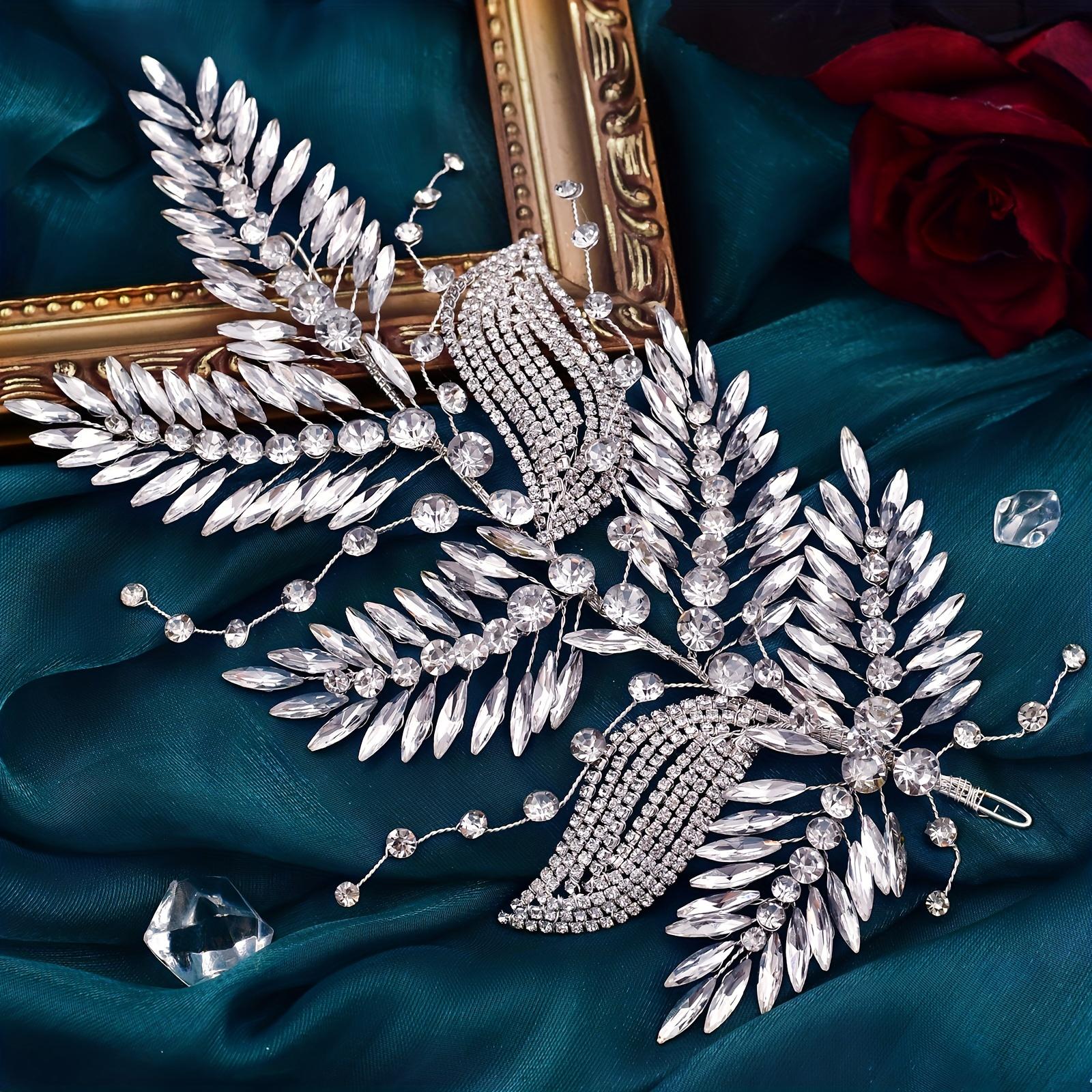 

Женский дизайн листьев со стразами, гламурная свадебная повязка на голову, украшение на лоб, головные уборы для свадьбы, выпускного вечера, дня рождения, аксессуары для волос