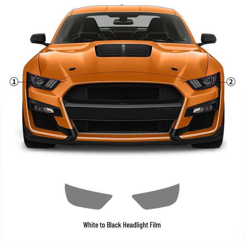 Ford Chevrolet GT500 TPU Light-Controlled Color-Changing Protective Film: White to Purple/Black.