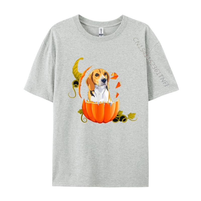 Beagle Pumpkin Halloween Ghost Tshirt Men T Shirts Birthday Gift Tops Cotton TShirt Happy Halloween Tshirt