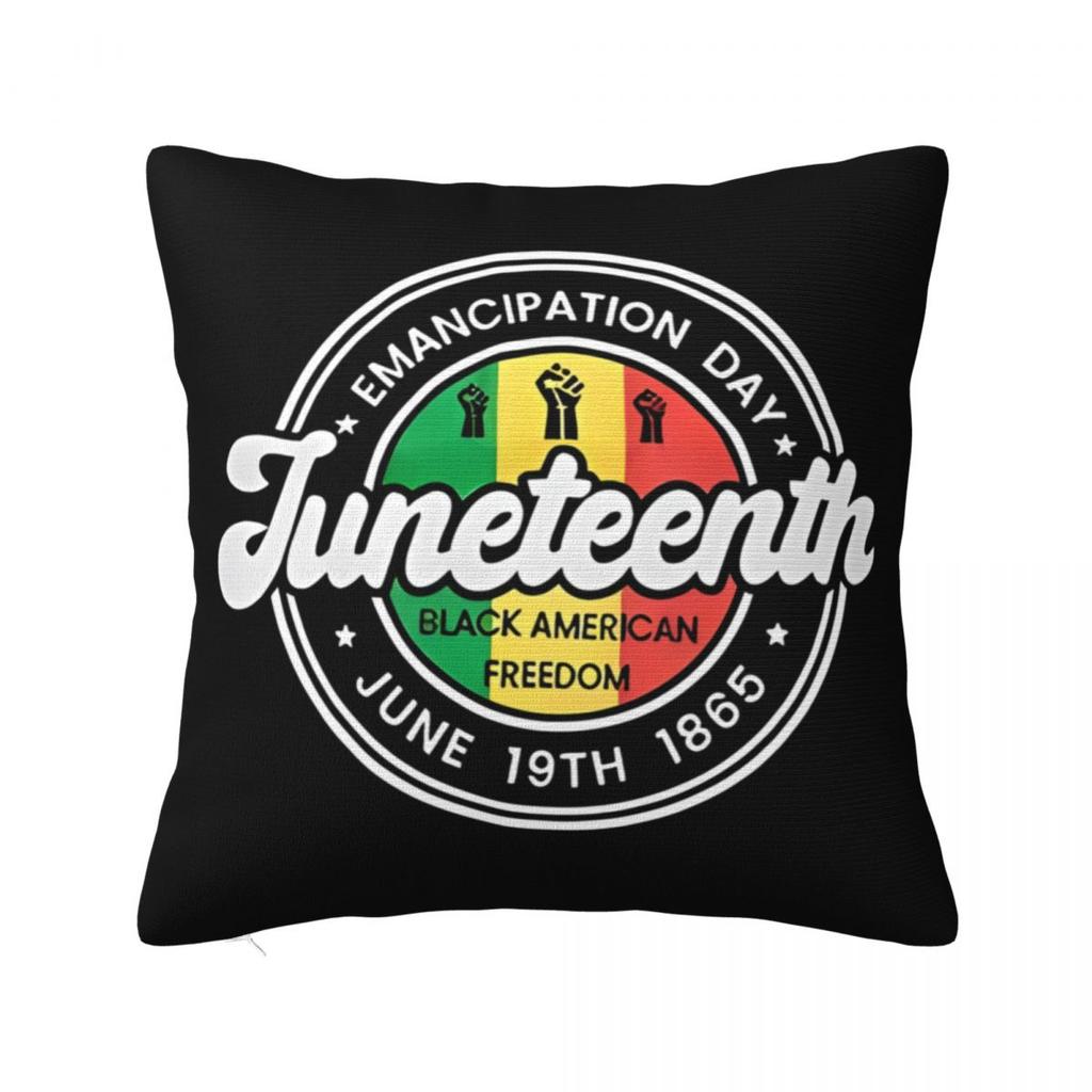 Kwadratowa poszewka na poduszkę Juneteenth Poliestrowe poduszki na sofę Świętowanie Czarnego 1865 Afroamerykańska spersonalizowana poszewka