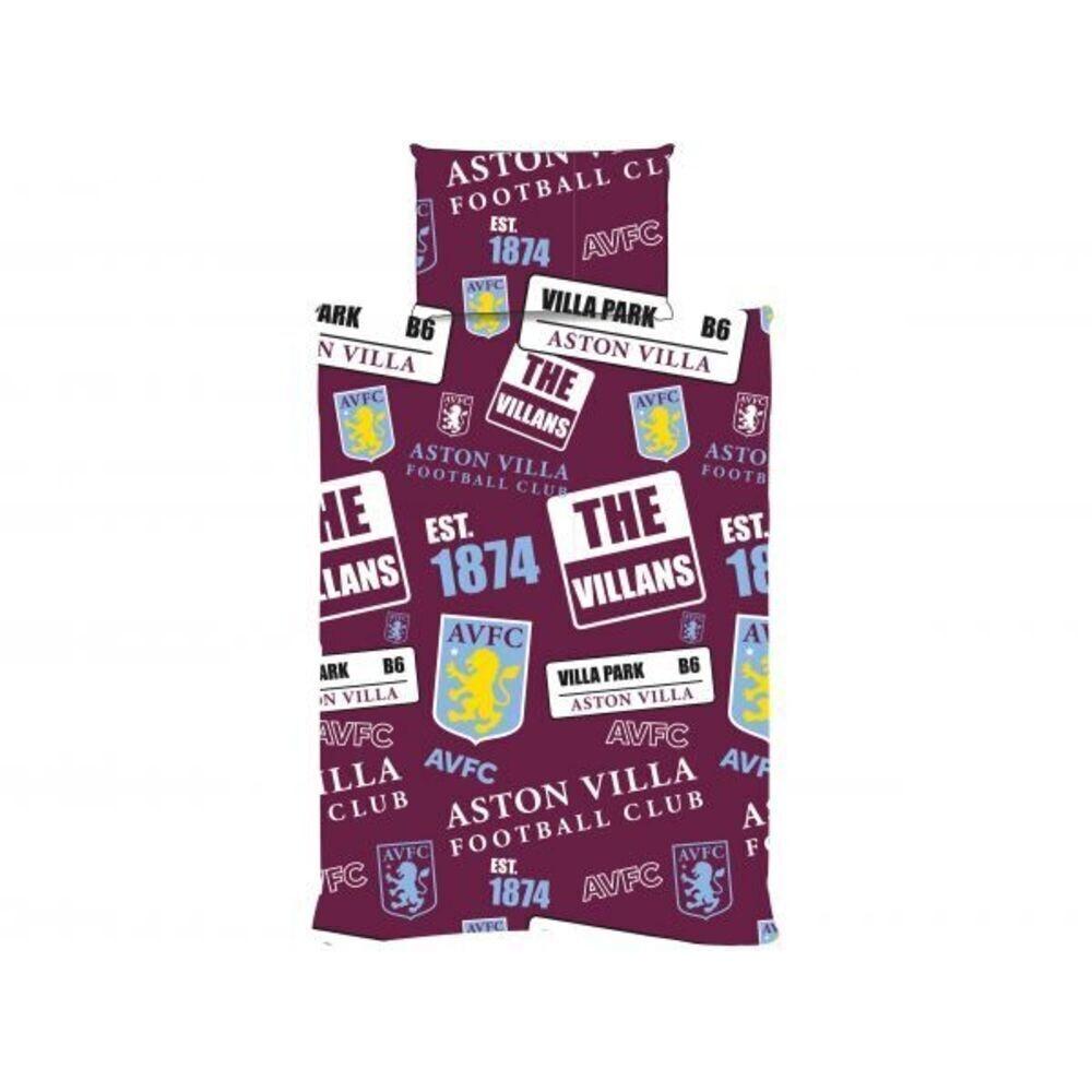 Aston Villa FC Patchwork Duvet Cover Set