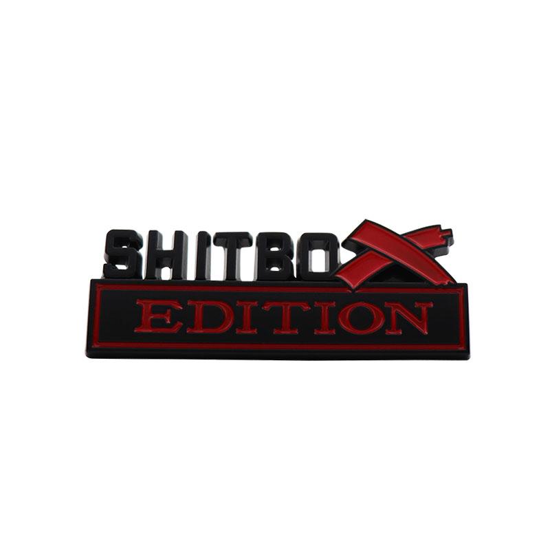 3D Car Styling SHITBOX EDITION for Car Grille Fender Trunk Rear Bonnet Nameplate Decal Emblem Badge Sticker